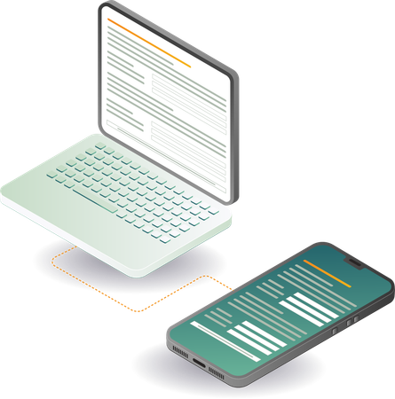 Tecnología de formulario de aplicación de computadora de teléfono inteligente  Ilustración