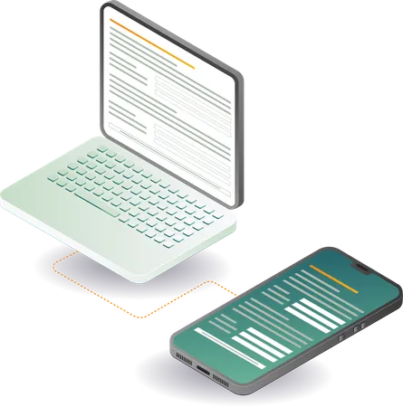 Tecnología de formulario de aplicación de computadora de teléfono inteligente  Ilustración