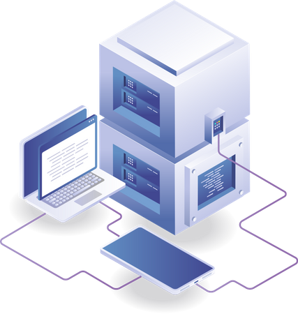 Aplicación para teléfono inteligente del ordenador servidor  Illustration