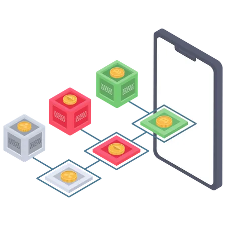 Aplicación de pisado de criptomonedas  Ilustración