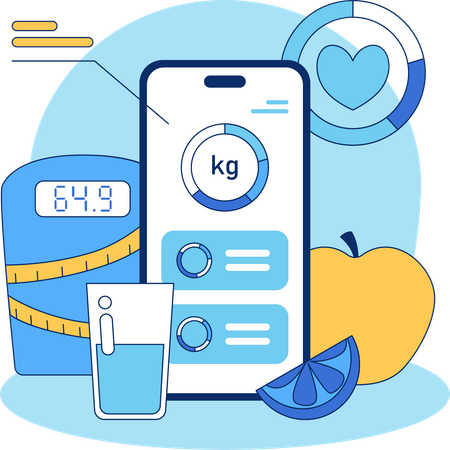 Aplicación saludable para estar en forma  Ilustración