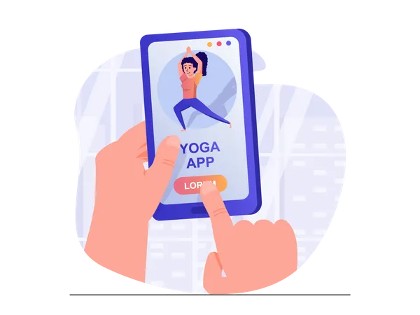 Aplicación de yoga  Ilustración
