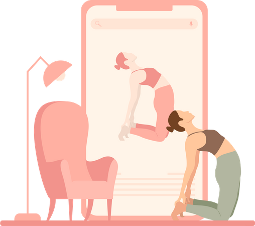 Aplicación de yoga  Ilustración