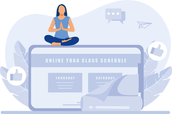 Aplicación de yoga  Ilustración