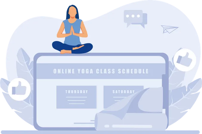 Aplicación de yoga  Ilustración