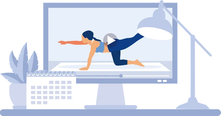 Aplicación de yoga en línea  Ilustración