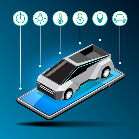 Aplicativo de carro inteligente  Ilustração