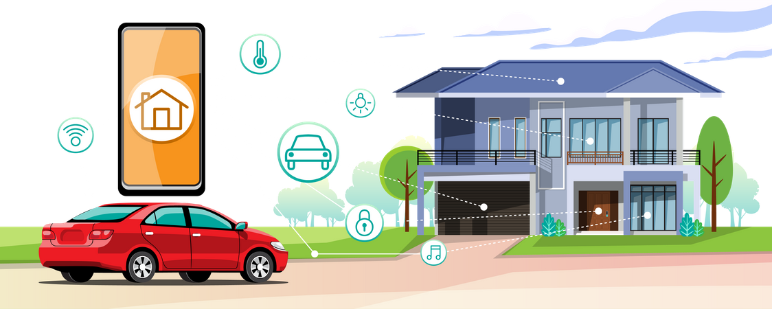 Aplicativo de casa inteligente  Ilustração