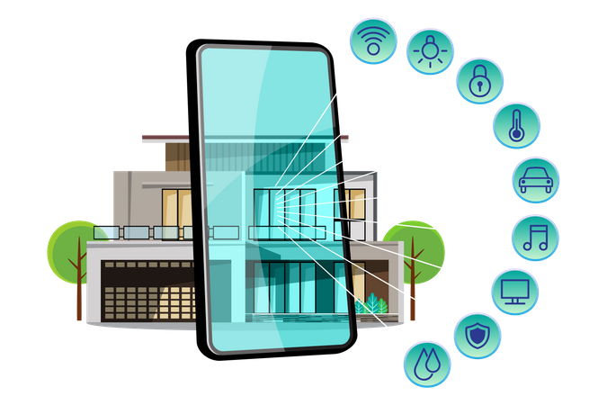 Aplicativo de casa inteligente  Ilustração