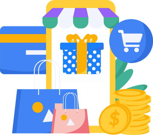 Aplicativo de compras  Ilustração