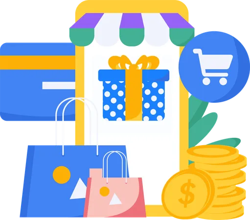 Aplicativo de compras  Ilustração