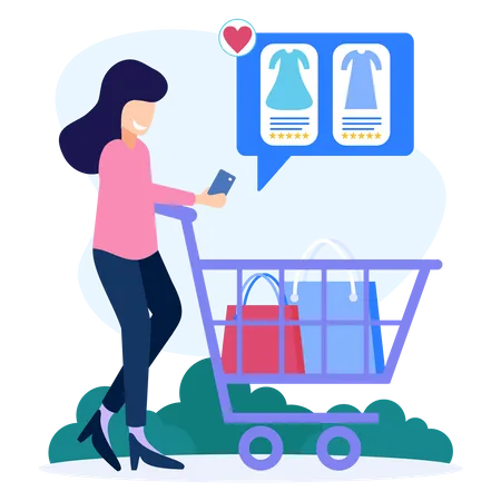 Aplicativo de compras  Ilustração