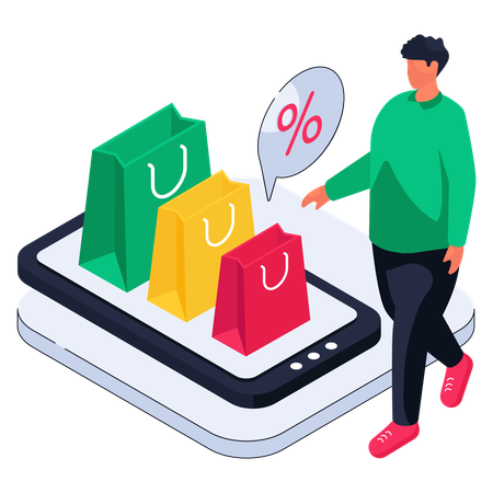 Aplicativo de compras on-line  Ilustração