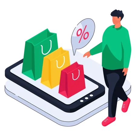 Aplicativo de compras on-line  Ilustração