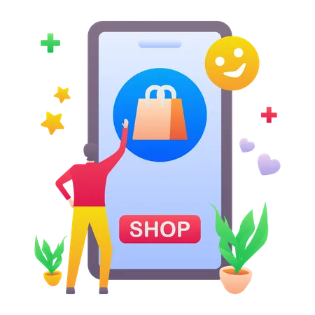 Aplicativo de compras on-line  Ilustração