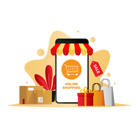 Aplicativo de compras on-line  Ilustração