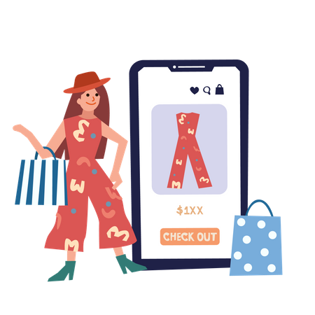 Aplicativo de compras on-line  Ilustração