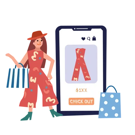 Aplicativo de compras on-line  Ilustração