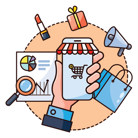 Aplicativo de compras on-line  Ilustração