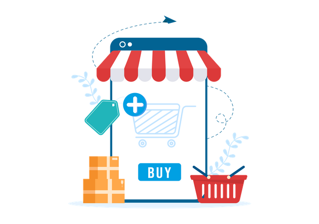 Aplicativo de compras on-line  Ilustração