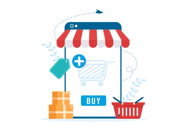 Aplicativo de compras on-line  Ilustração