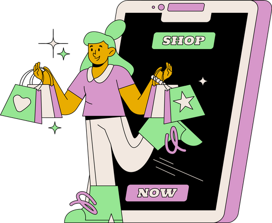 Aplicativo de compras on-line  Ilustração