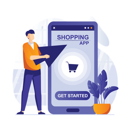 Aplicativo de compras on-line  Ilustração