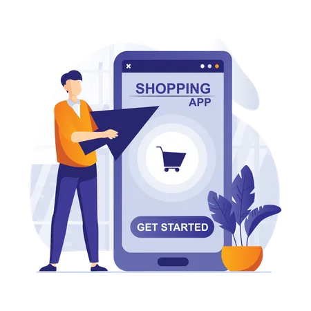 Aplicativo de compras on-line  Ilustração