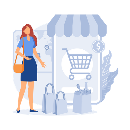 Aplicativo de compras on-line  Ilustração