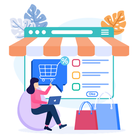 Aplicativo de compras on-line  Ilustração