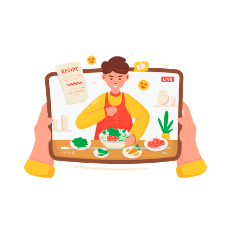 Aplicativo de criação de comida online  Ilustração