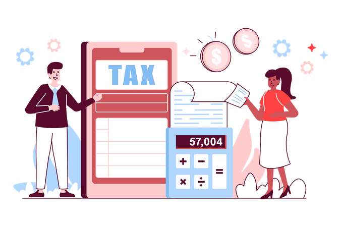 Aplicativo móvel de declaração de impostos  Ilustração