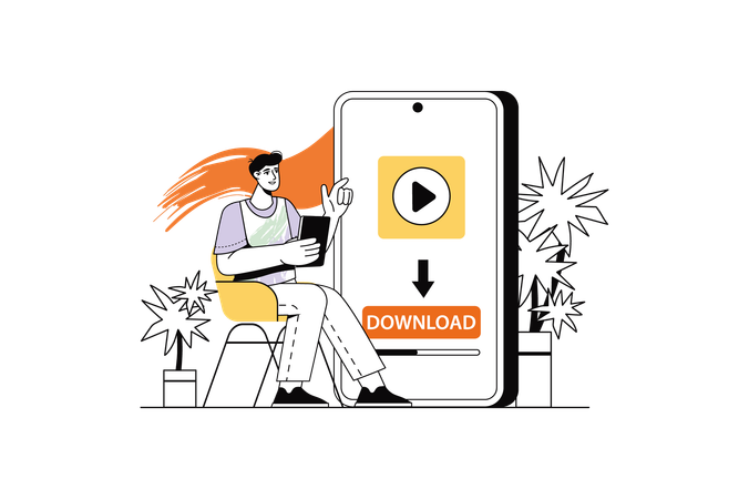 Aplicativo de download de vídeo  Ilustração