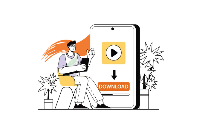 Aplicativo de download de vídeo  Ilustração