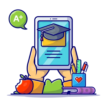 Aplicativo de educação on-line  Ilustração