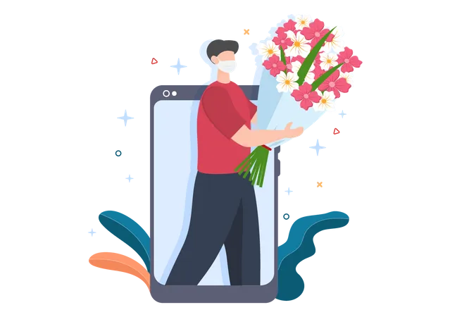 Aplicativo de entrega de flores  Ilustração