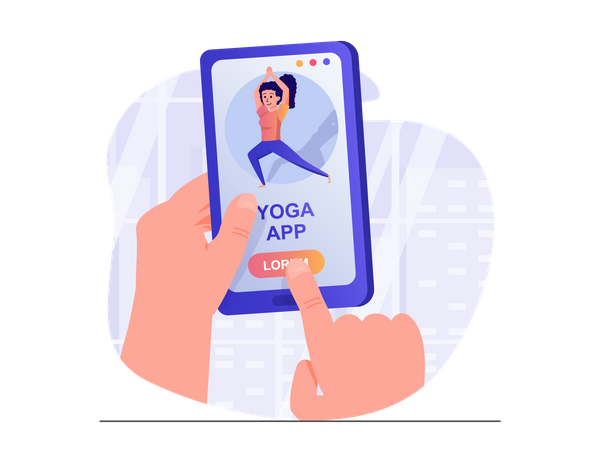 Aplicativo de ioga  Ilustração