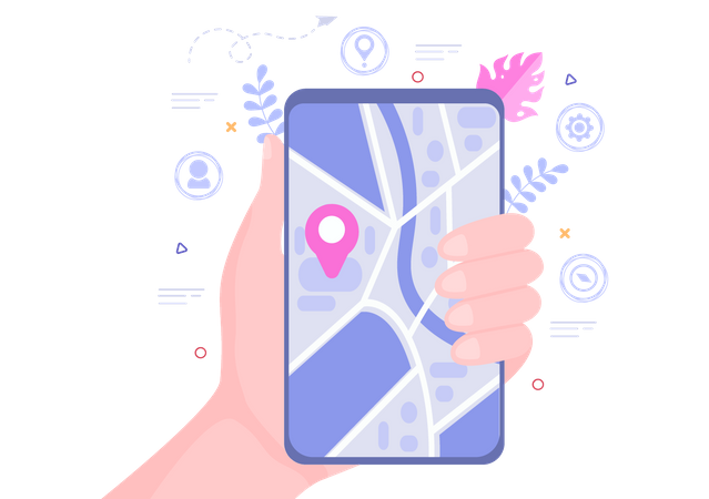 Aplicativo de localização  Ilustração