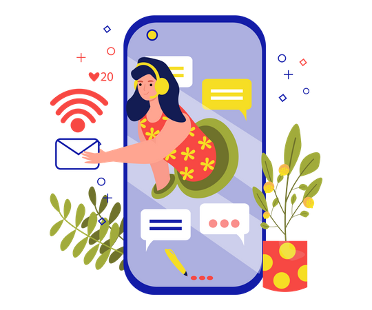 Aplicativo de mídia social  Ilustração