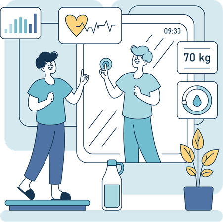 Aplicativo de monitoramento de saúde inteligente  Ilustração