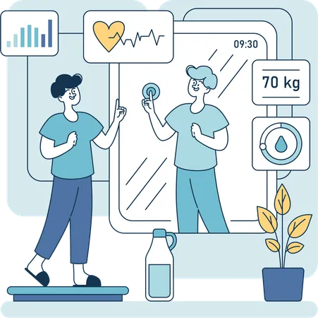 Aplicativo de monitoramento de saúde inteligente  Ilustração