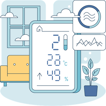 Aplicativo de monitoramento do clima  Ilustração