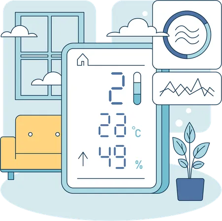 Aplicativo de monitoramento do clima  Ilustração