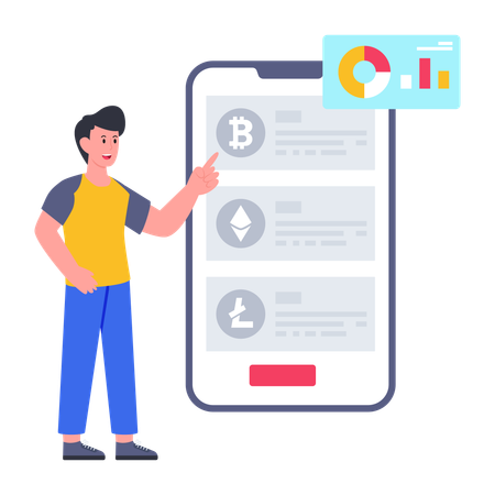 Aplicativo de negociação de criptografia  Ilustração