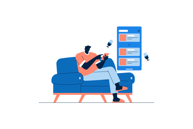 Aplicativo de podcast  Illustration
