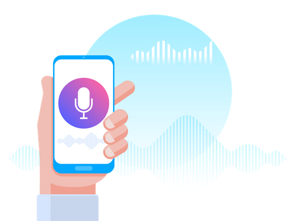 Aplicativo de reconhecimento de voz  Ilustração