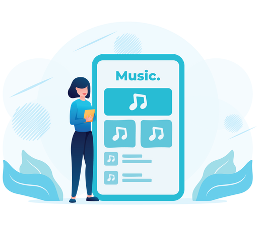 Aplicativo de streaming de música  Ilustração