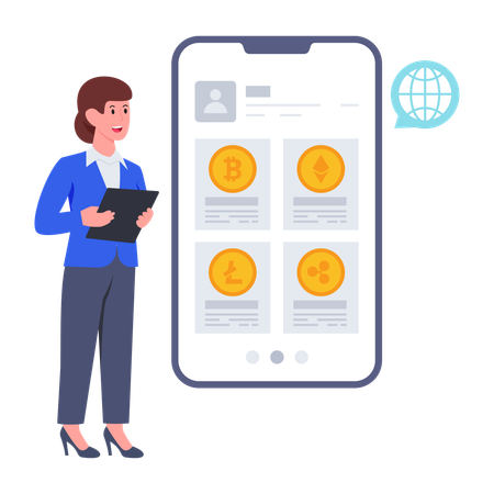 Aplicativo de troca de criptografia  Ilustração