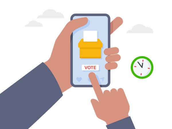 Aplicativo de votação móvel  Ilustração