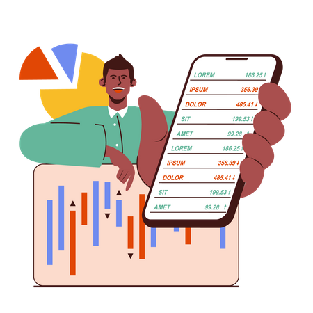 Aplicativo do mercado de ações  Ilustração